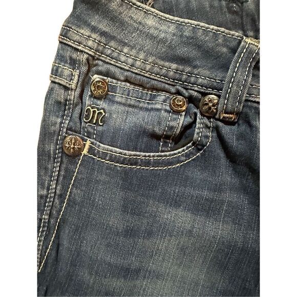 Miss Me Fleur De Lis Dark Wash Low Rise Skinny Jeans Size 28 JP5182G - Picture 4 of 10